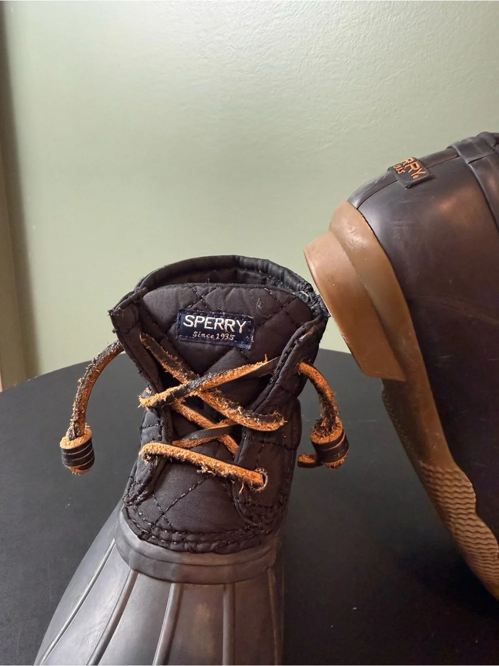 Sperry Kids Black Quilted Duck Boot